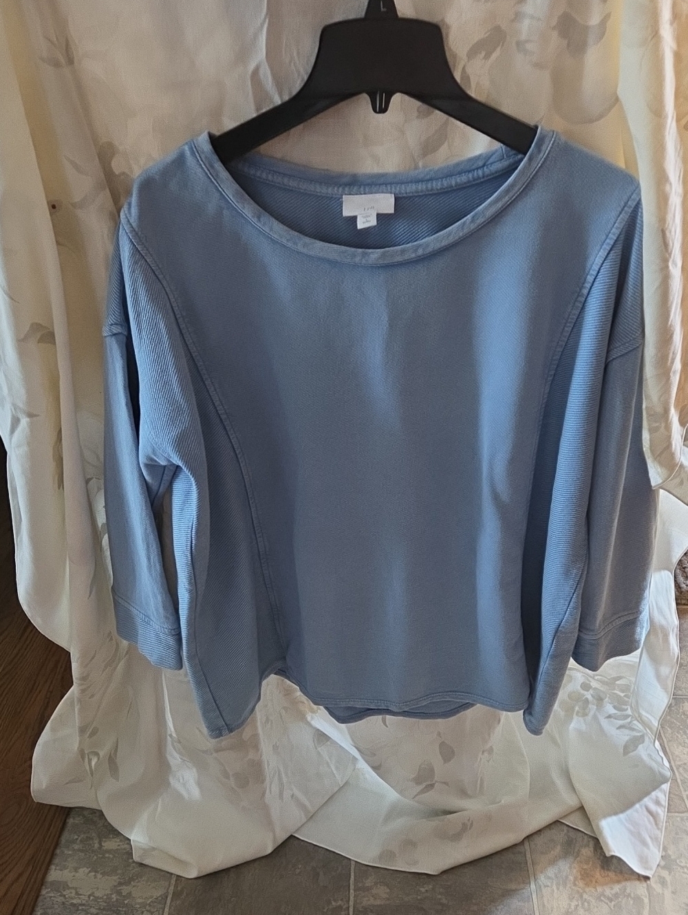 J. Jill Light Blue Relaxed Crewneck Sweatshirt